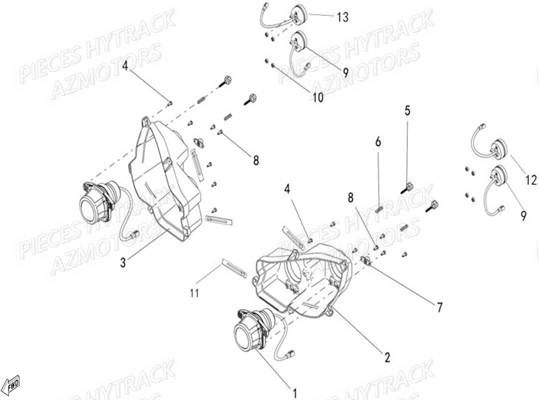 Feux De Route Et Feux Arriere HYTRACK Pieces SSV JOBBER T-BOSS 500 EFI EURO 4