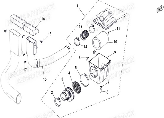 FILTRE_A_AIR HYTRACK Pieces SSV JOBBER T-BOSS 500 EFI EURO 4