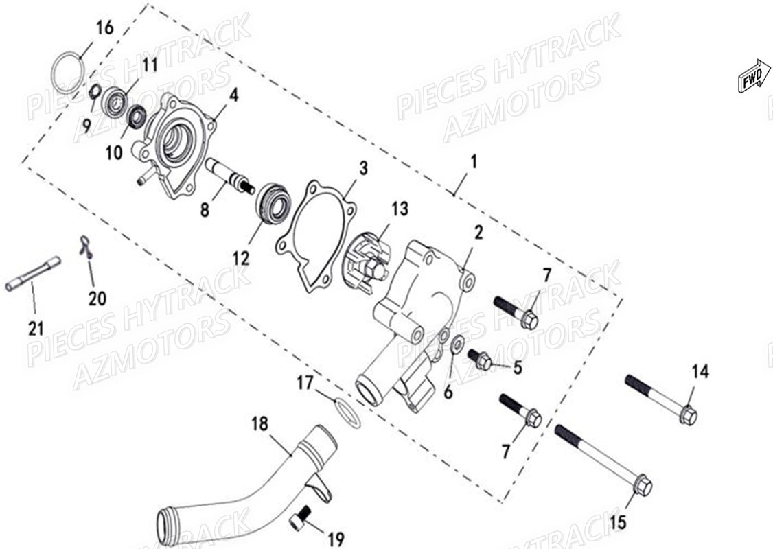 Pompe A Eau HYTRACK Pieces SSV JOBBER T-BOSS 500 EFI EURO 4