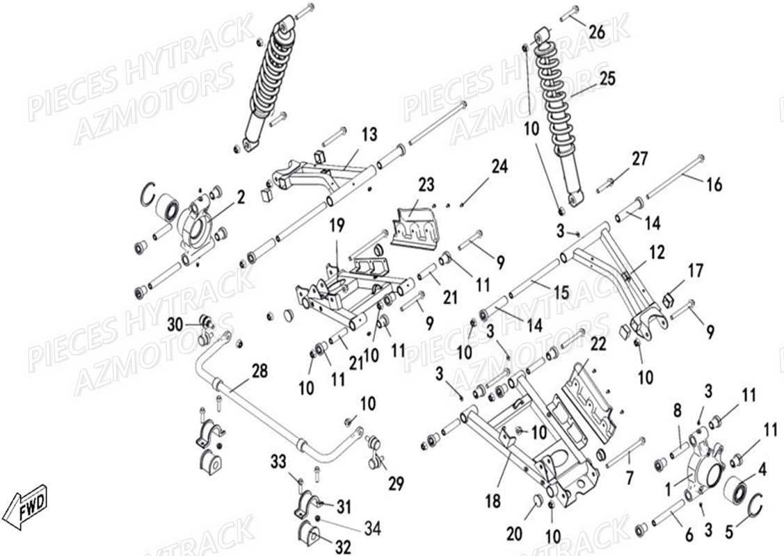 Suspension Arriere HYTRACK Pieces SSV JOBBER T-BOSS 500 EFI EURO 4