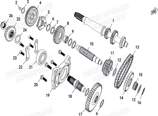 Transmission 1 HYTRACK Pieces SSV JOBBER T-BOSS 500 EFI EURO 4