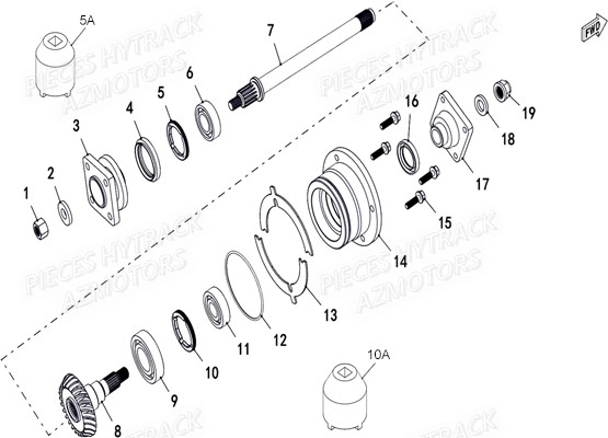 Transmission 2 HYTRACK Pieces SSV JOBBER T-BOSS 500 EFI EURO 4