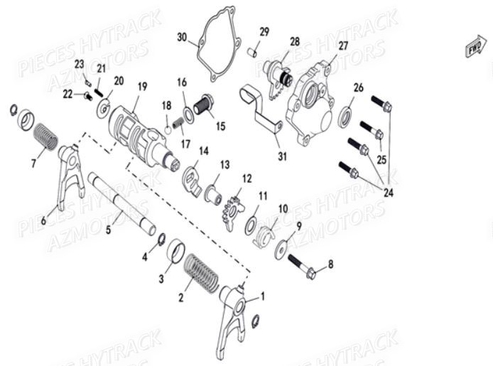 Barillet HYTRACK Pieces SSV JOBBER T-BOSS 550 EPS EURO 4