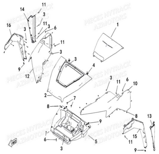 CARROSSERIE_AVANT HYTRACK Pieces SSV JOBBER T-BOSS 550 EPS EURO 4