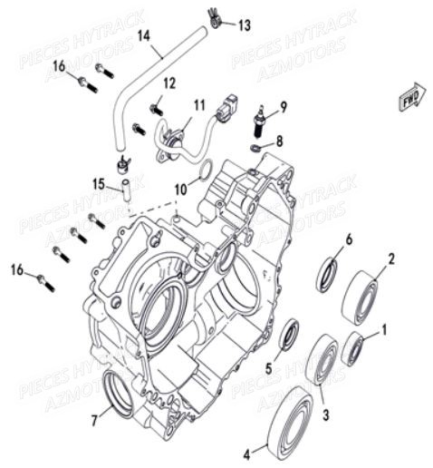 Carter Moteur Droit HYTRACK Pieces SSV JOBBER T-BOSS 550 EPS EURO 4