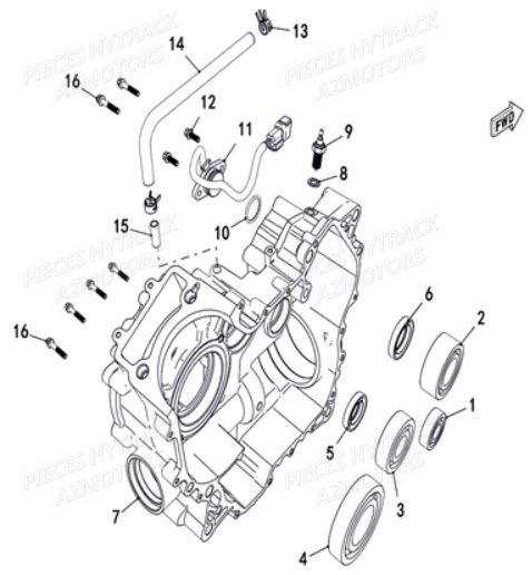 CARTER_MOTEUR_DROIT HYTRACK Pieces SSV JOBBER T-BOSS 550 EPS EURO 4