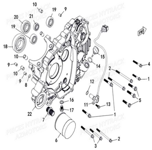 Carter Moteur Gauche HYTRACK Pieces SSV JOBBER T-BOSS 550 EPS EURO 4