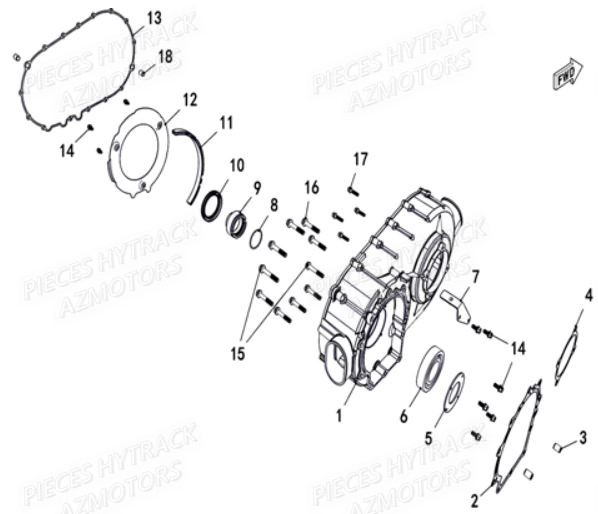 Carter Variateur HYTRACK Pieces SSV JOBBER T-BOSS 550 EPS EURO 4