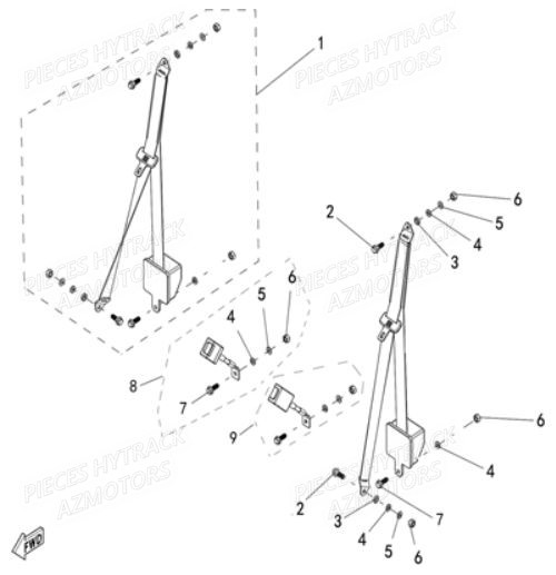 Ceintures HYTRACK Pieces SSV JOBBER T-BOSS 550 EPS EURO 4