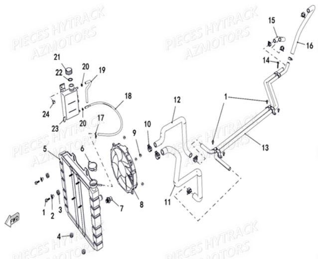 Circuit De Refroidissement HYTRACK Pieces SSV JOBBER T-BOSS 550 EPS EURO 4