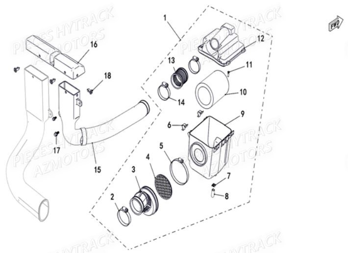 FILTRE_A_AIR HYTRACK Pieces SSV JOBBER T-BOSS 550 EPS EURO 4