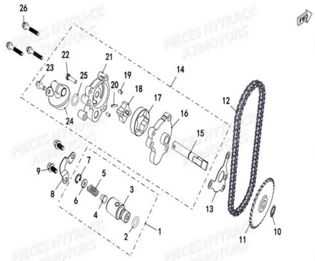 POMPE_A_HUILE HYTRACK Pieces SSV JOBBER T-BOSS 550 EPS EURO 4