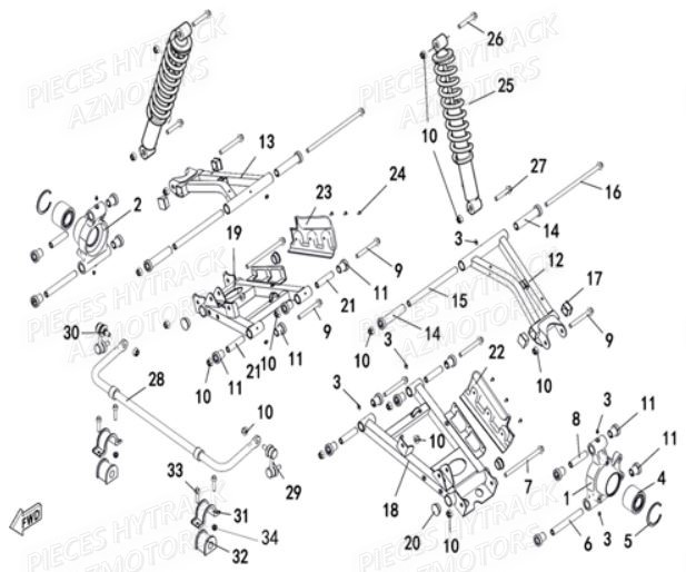 SUSPENSION_ARRIERE HYTRACK Pieces SSV JOBBER T-BOSS 550 EPS EURO 4