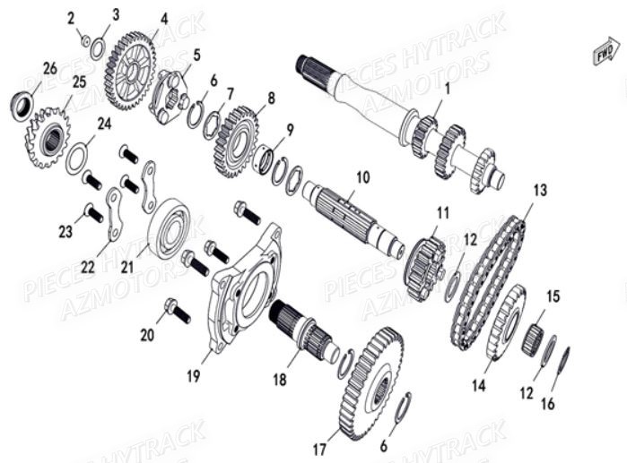 Transmission 1 HYTRACK Pieces SSV JOBBER T-BOSS 550 EPS EURO 4