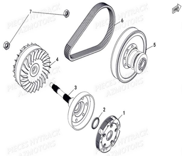 Variateur HYTRACK Pieces SSV JOBBER T-BOSS 550 EPS EURO 4