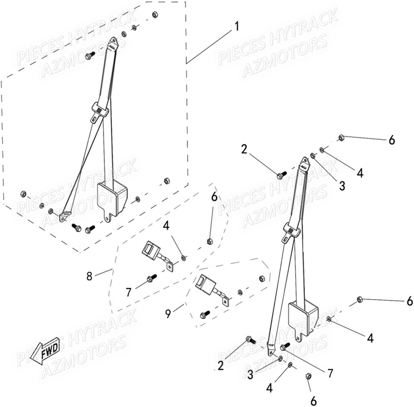 Ceintures De Securite HYTRACK Pieces SSV JOBBER T-BOSS 570