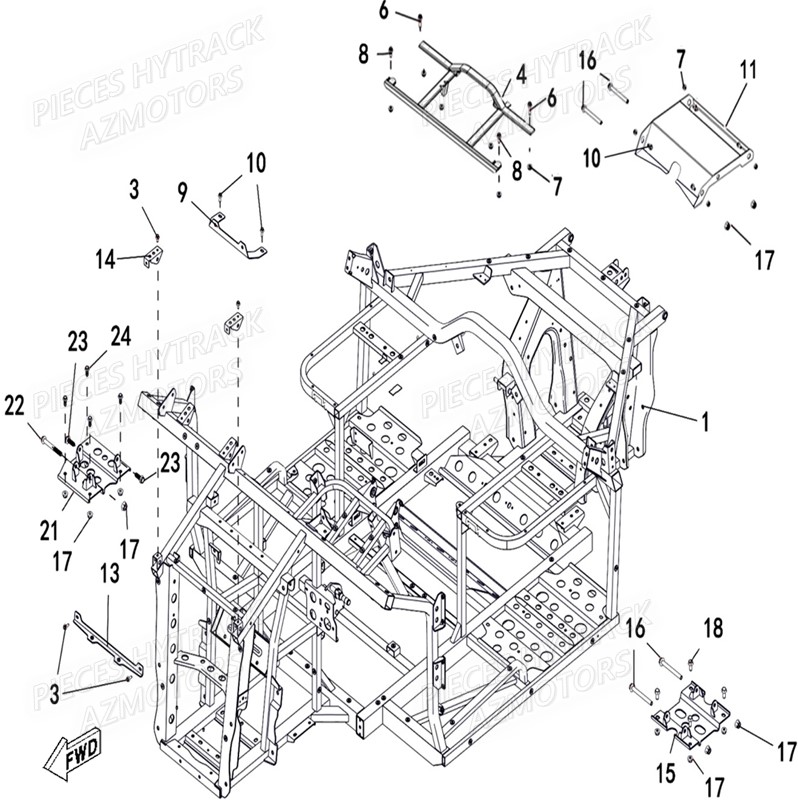 Chassis HYTRACK Pieces SSV JOBBER T-BOSS 570