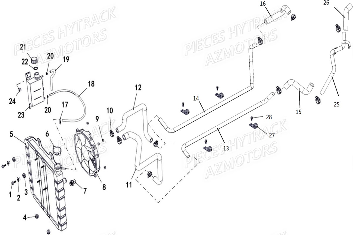 Circuit De Refroidissement HYTRACK Pieces SSV JOBBER T-BOSS 570