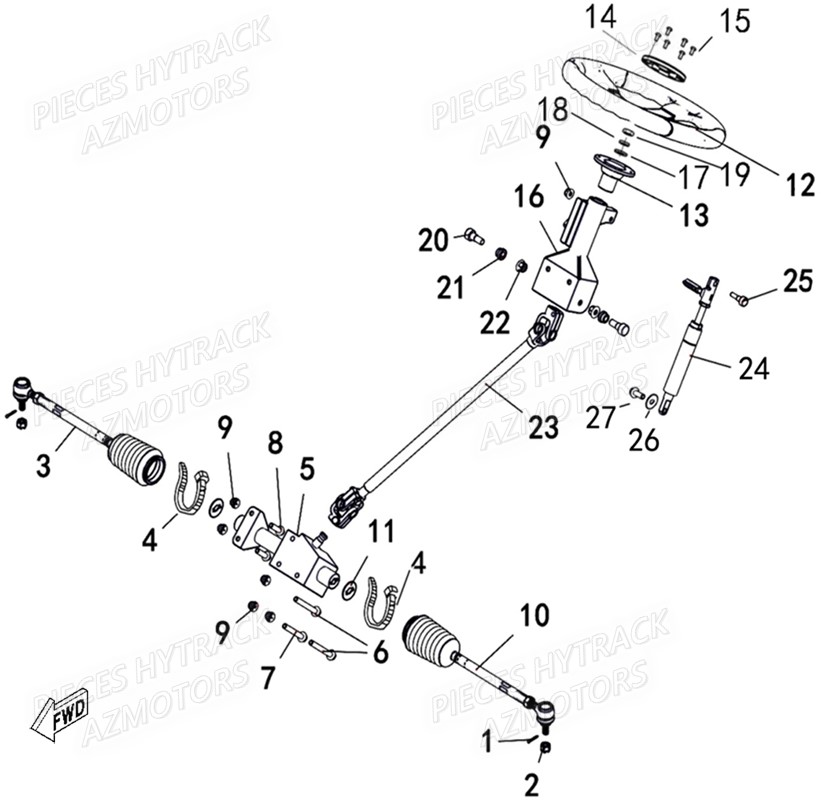 COLONNE DE DIRECTION pour JOBBER T-BOSS 570