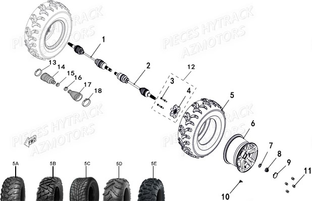 Roues Avant HYTRACK Pieces SSV JOBBER T-BOSS 570