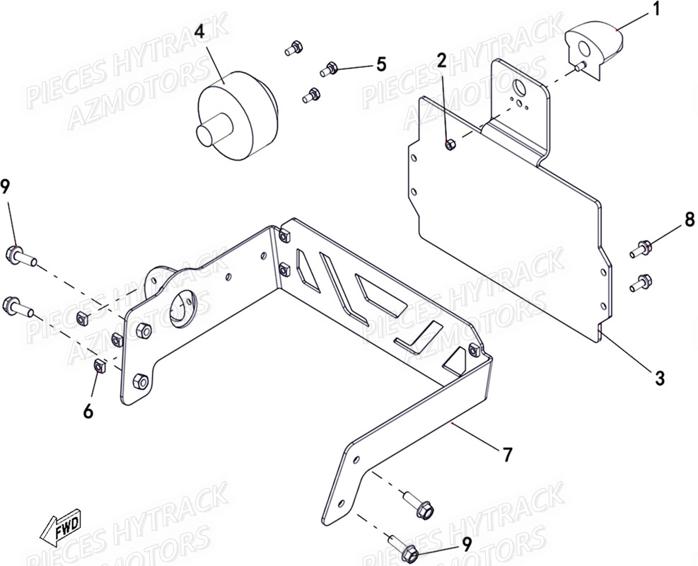 Supports Plaque Immatriculation HYTRACK Pieces SSV JOBBER T-BOSS 570