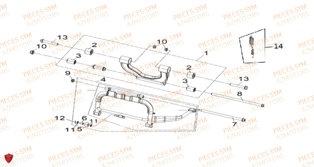 Bequille Centrale SYM Pièces JOYMAX Z 300I ABS - LW30W1-EU (2019)