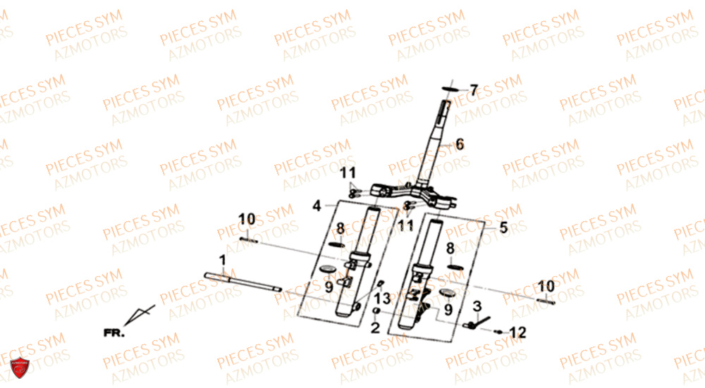 Colonne De Direction SYM Pièces JOYMAX Z 300I ABS - LW30W1-EU (2019)