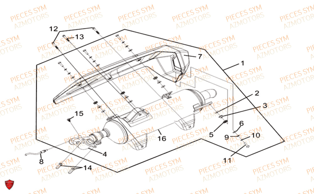 Echappement SYM Pièces JOYMAX Z 300I ABS - LW30W1-EU (2019)