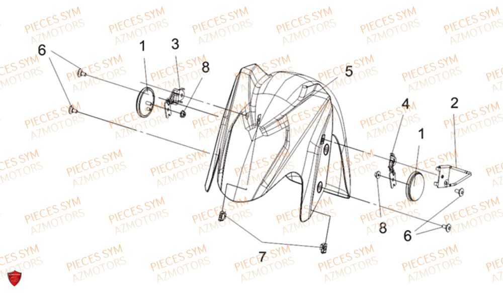 Garde Boue Avant SYM Pièces JOYMAX Z 300I ABS - LW30W1-EU (2019)