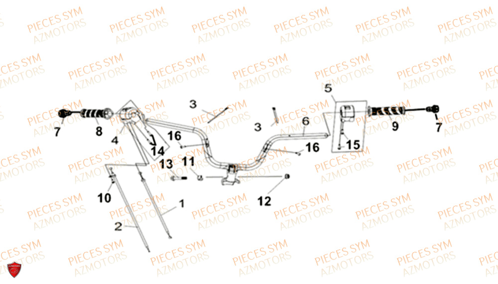 Guidon SYM Pièces JOYMAX Z 300I ABS - LW30W1-EU (2019)