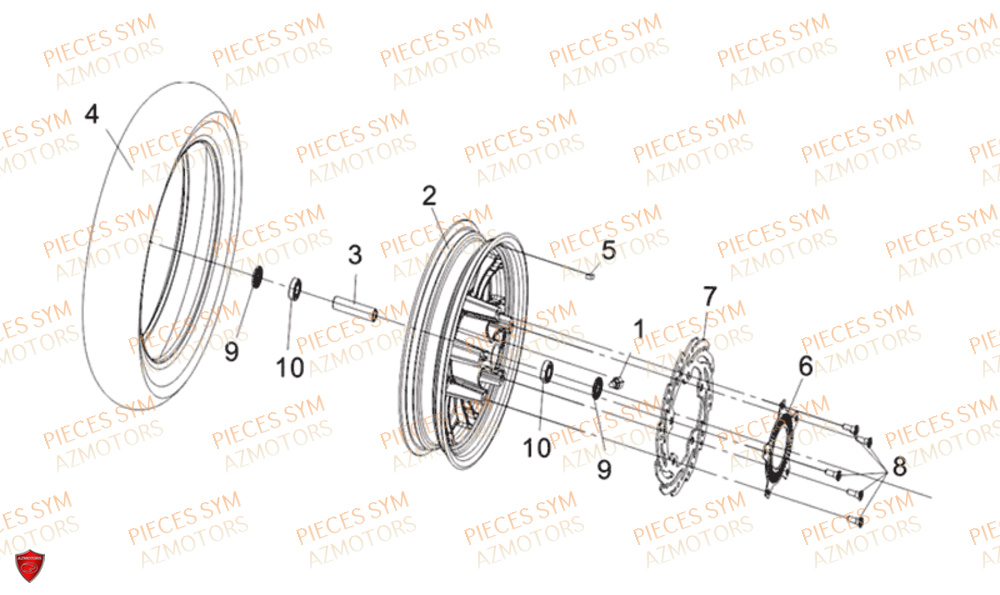Roue Avant SYM Pièces JOYMAX Z 300I ABS - LW30W1-EU (2019)