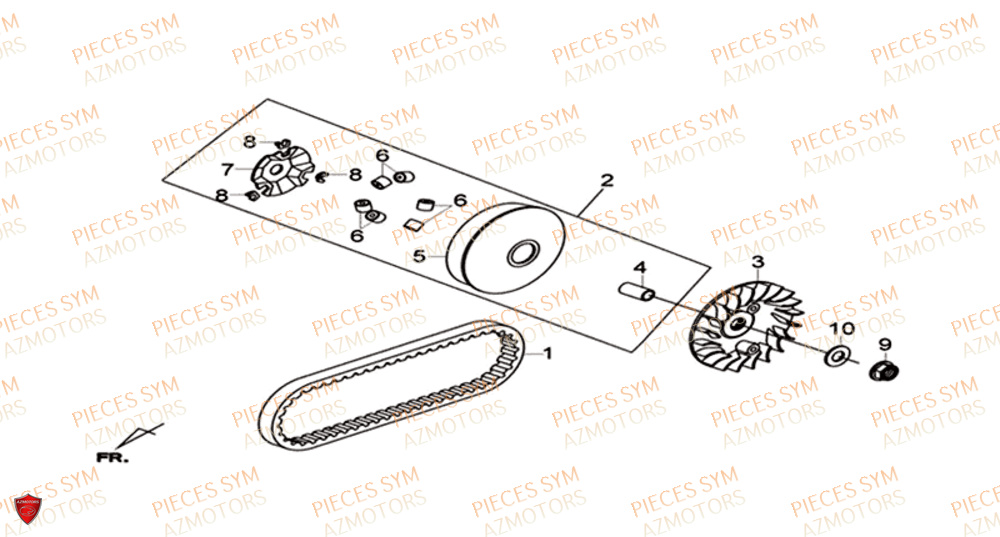 Variateur SYM Pièces JOYMAX Z 300I ABS - LW30W1-EU (2019)