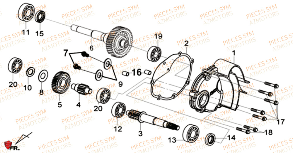 Carter Transmission SYM Pièces JOYRIDE S 125I - LF12W2-EU (2017-2019)