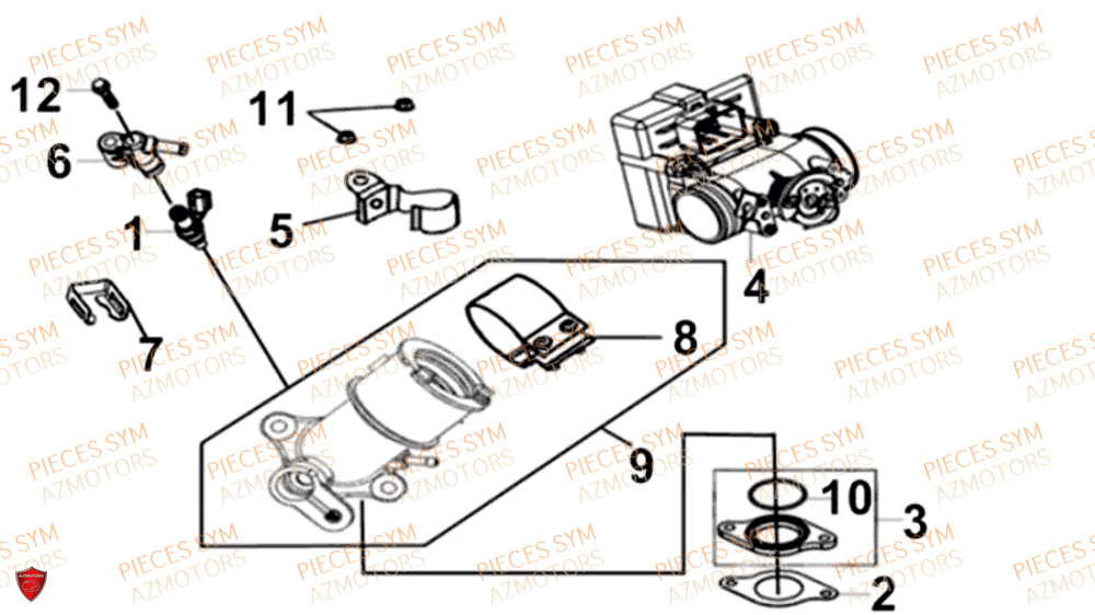 Injecteur Admission SYM Pièces JOYRIDE S 125I - LF12W2-EU (2017-2019)