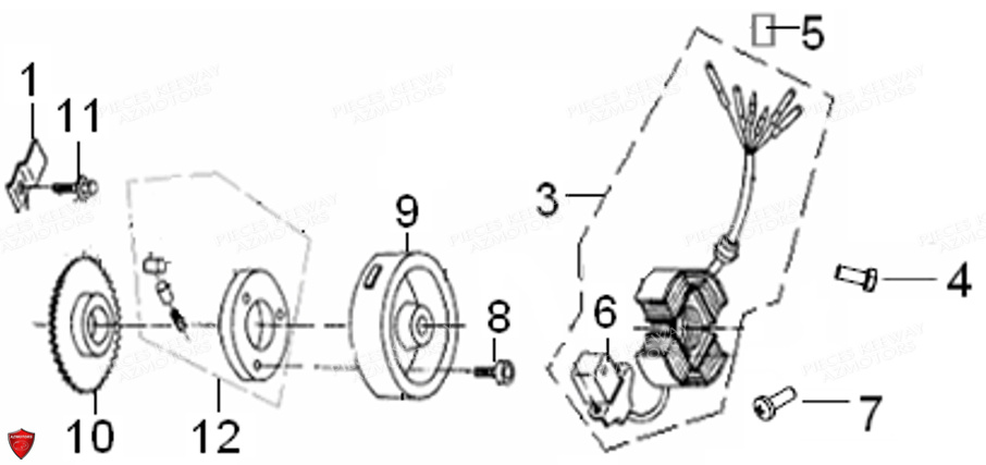 Allumage Stator KEEWAY Pieces KEEWAY K-LIGHT 125 Euro4 (Depuis 2018)