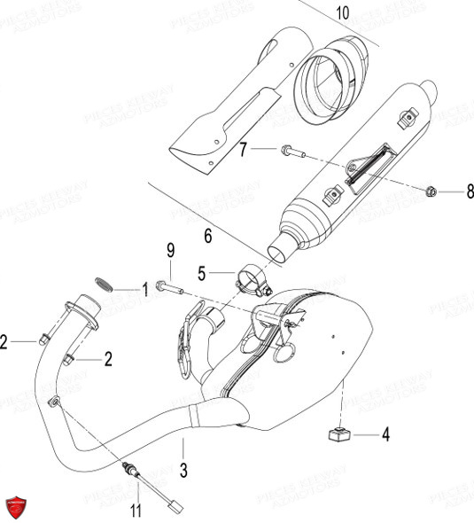 Echappement KEEWAY Pieces KEEWAY K-LIGHT 125 Euro4 (Depuis 2018)