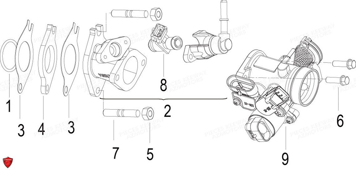Pipe D Admission Injecteur KEEWAY Pieces KEEWAY K-LIGHT 125 Euro4 (Depuis 2018)