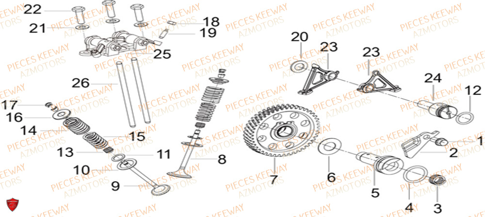 Soupapes KEEWAY Pieces KEEWAY K-LIGHT 125 Euro 5