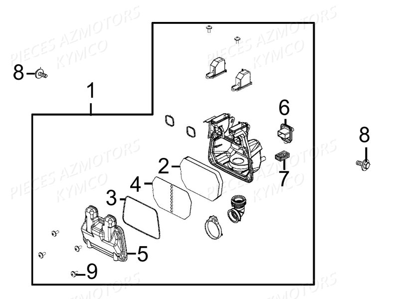Boite A Air KYMCO Pièces Moto Kymco K-PW 125 4T EURO III (KB25AA)