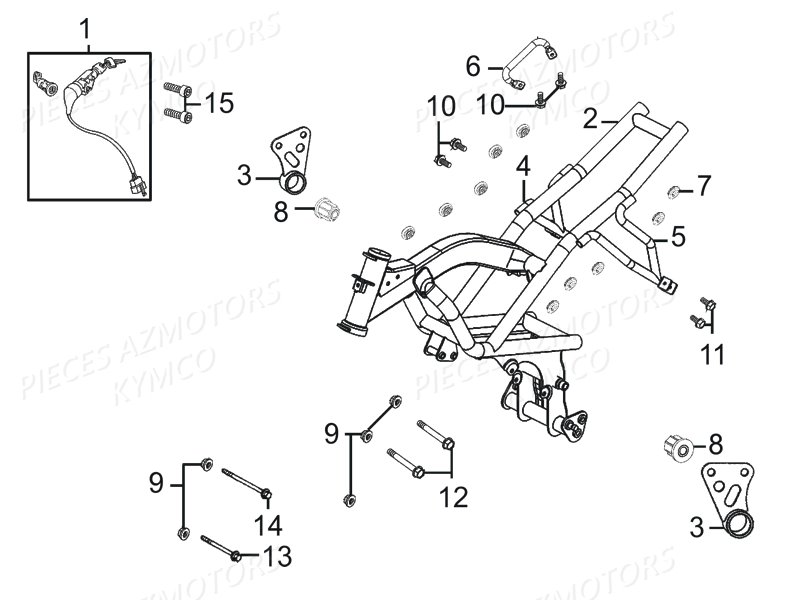 Chassis KYMCO Pièces Moto Kymco K-PW 125 4T EURO III (KB25AA)