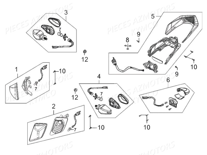 CLIGNOTANTS FEU ARRIERE pour K-PW125