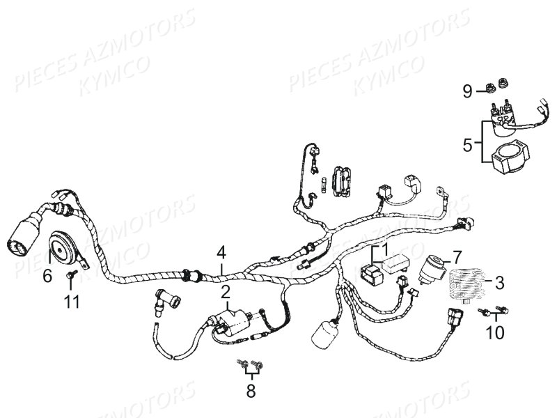 Equipement Electrique KYMCO Pièces Moto Kymco K-PW 125 4T EURO III (KB25AA)