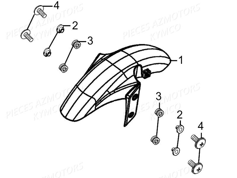 Garde Boue Avant KYMCO Pièces Moto Kymco K-PW 125 4T EURO III (KB25AA)