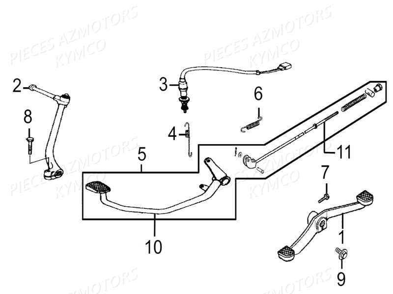 PEDALE DE FREIN SELECTEUR KYMCO K PW125