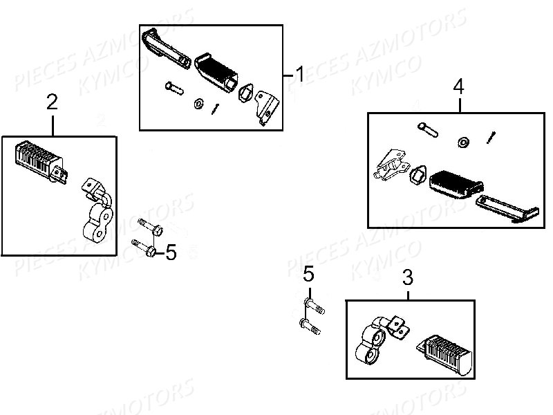 Repose Pieds KYMCO Pièces Moto Kymco K-PW 125 4T EURO III (KB25AA)