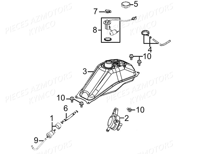 RESERVOIR A CARBURANT KYMCO K PW125