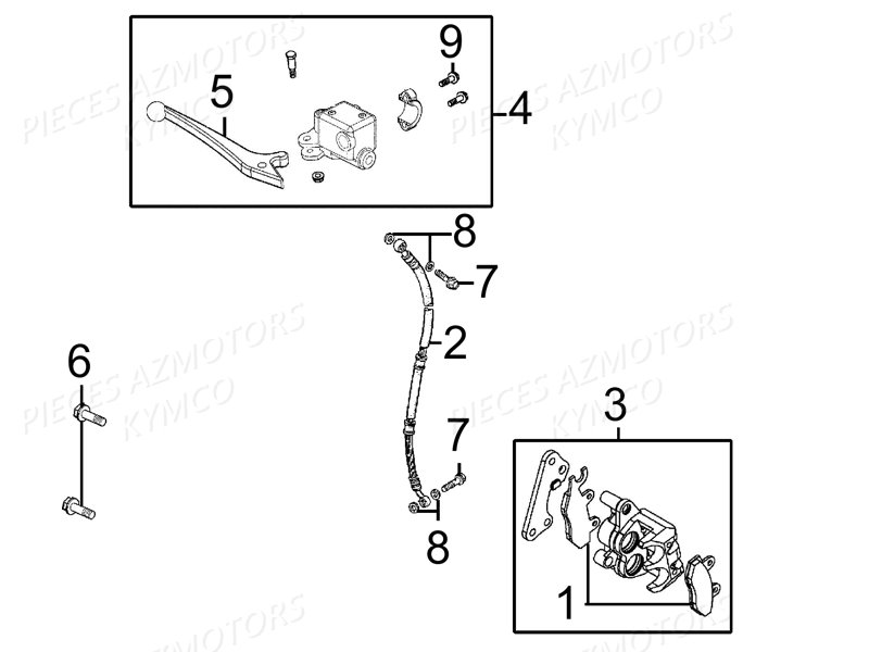 SYSTEME DE FREINS AVANT KYMCO K PW125