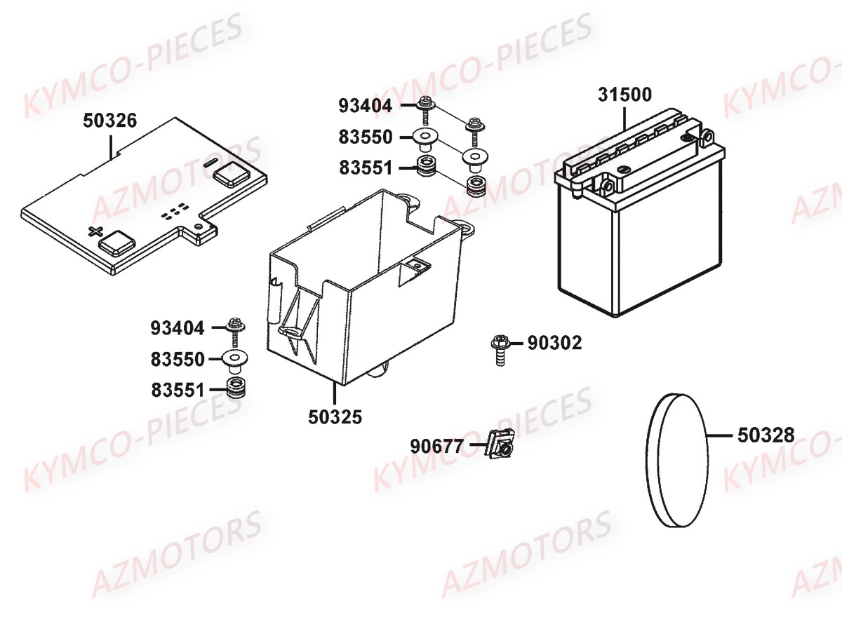 BATTERIE YTX7A-BS YUASA (ORIGINE) KYMCO pour BATTERIE de K-PW50