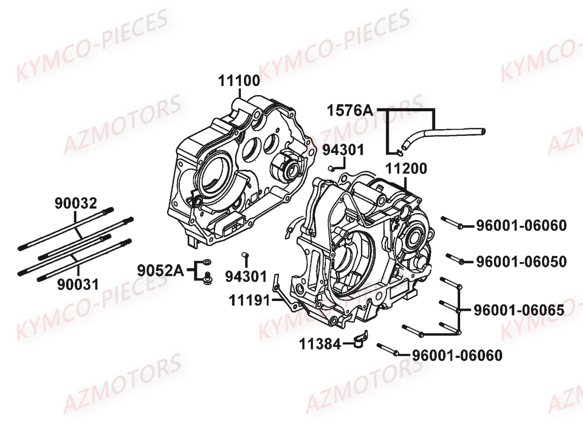 Carters Moteur KYMCO Pièces Moto K-PW 50 4T EURO2 (KB10AA)