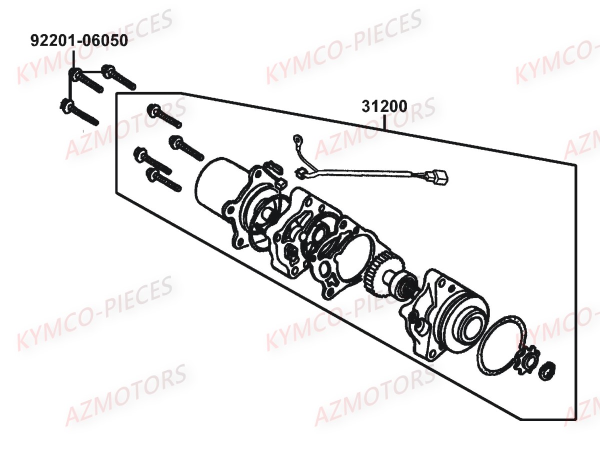 Demarreur KYMCO Pièces Moto K-PW 50 4T EURO2 (KB10AA)